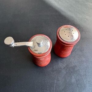 80’s Wood Salt and Pepper Grinder Set